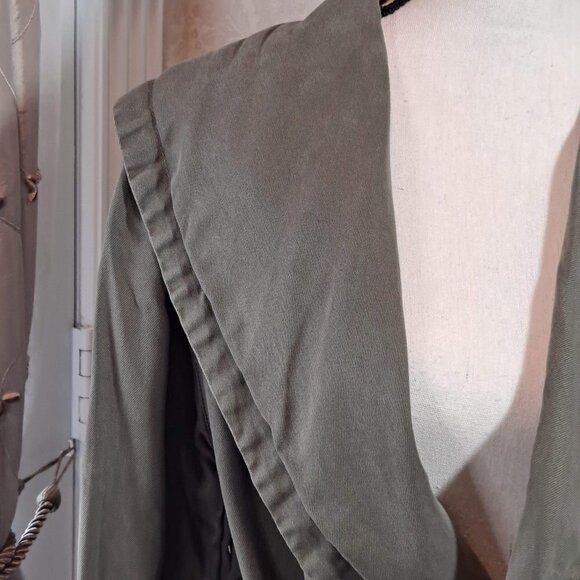 Nanette Lepore Size Large Olive Green Utility Jacket Tie Waist Pockets EUC - Picture 2 of 13